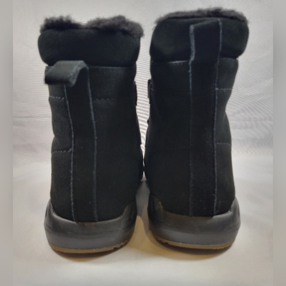 Bearpaw Tyra Womens 11 Lace-Up Boots Black Suede With Shearling Lining - Picture 5 of 10